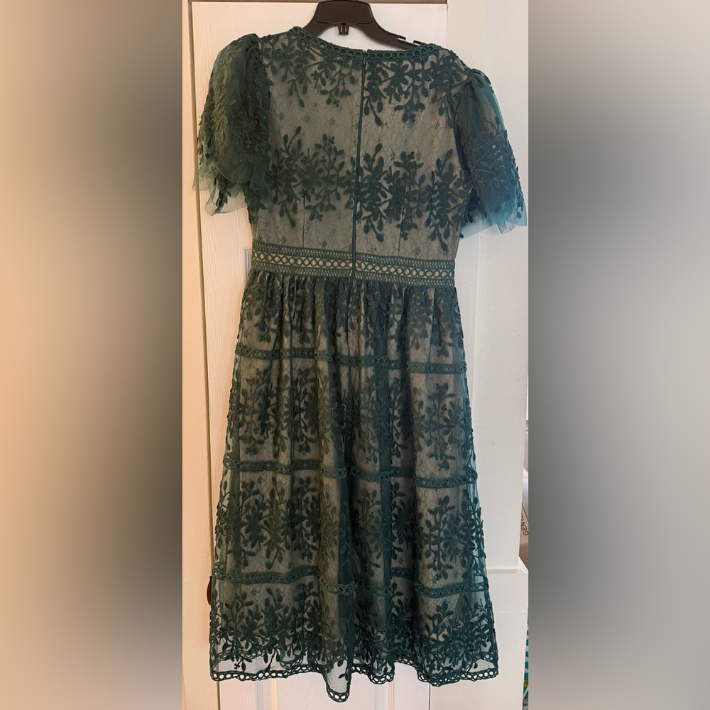 Ivy City Co Green Lace Midi Dress - Picture 4 of 4